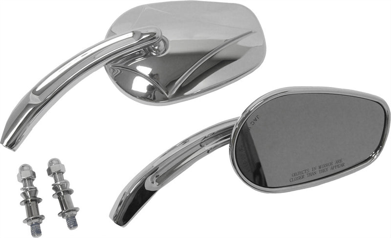 Harddrive 18-244 Mirrors Chrome Arrow Head Chrome For Harley Motorcycles 1970-2018
