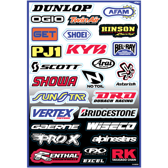 FACTORY EFFEX 4320-0712 10-68000 Sponsor Sticker Kit Decal Kit - Sponsor A