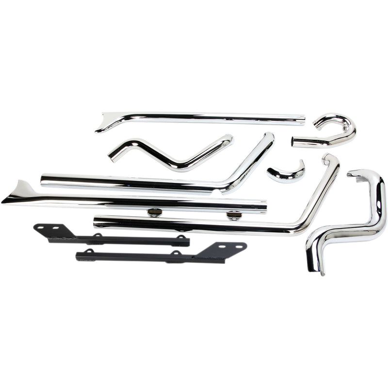 Bassani Xhaust Fishtail Duals 2-Into-2 Exhaust System - 1S26E-36 For Harley Softail 1989-2017