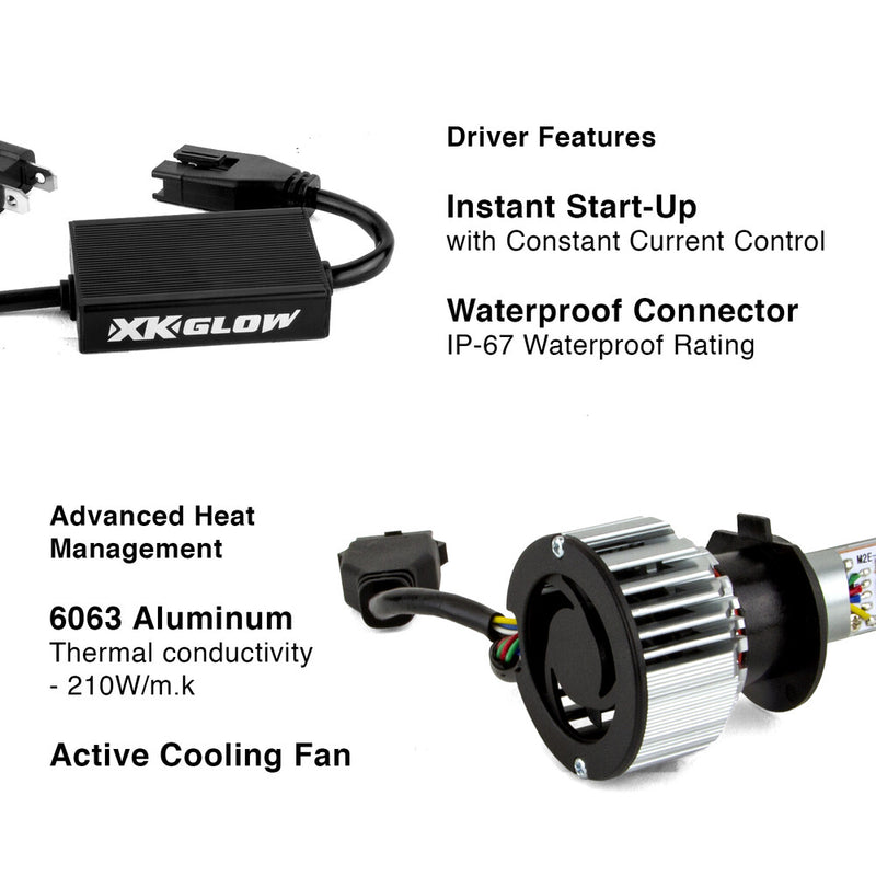 Xk Glow RGB H4 LED Bulb Kit - XK045004-H4-M