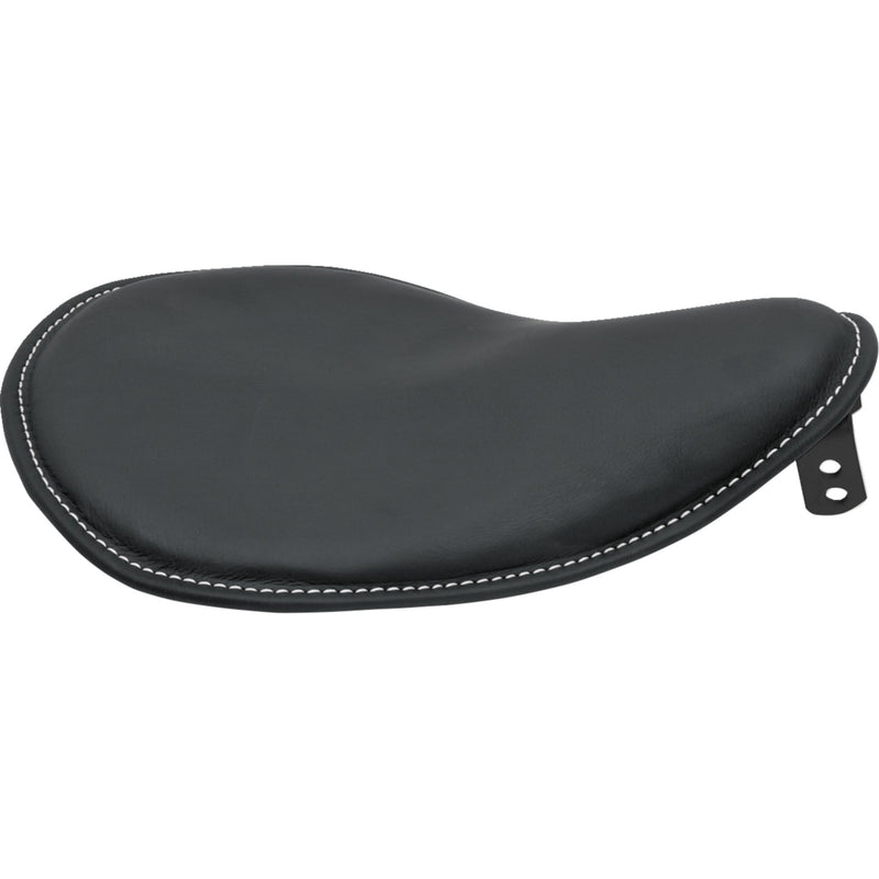 DRAG SPECIALTIES SEATS 0806-0028 Small Low-Profile Spring Solo Seat Seat - Spring Solo - Low-Profile - Small - Black Leather/White Stitching