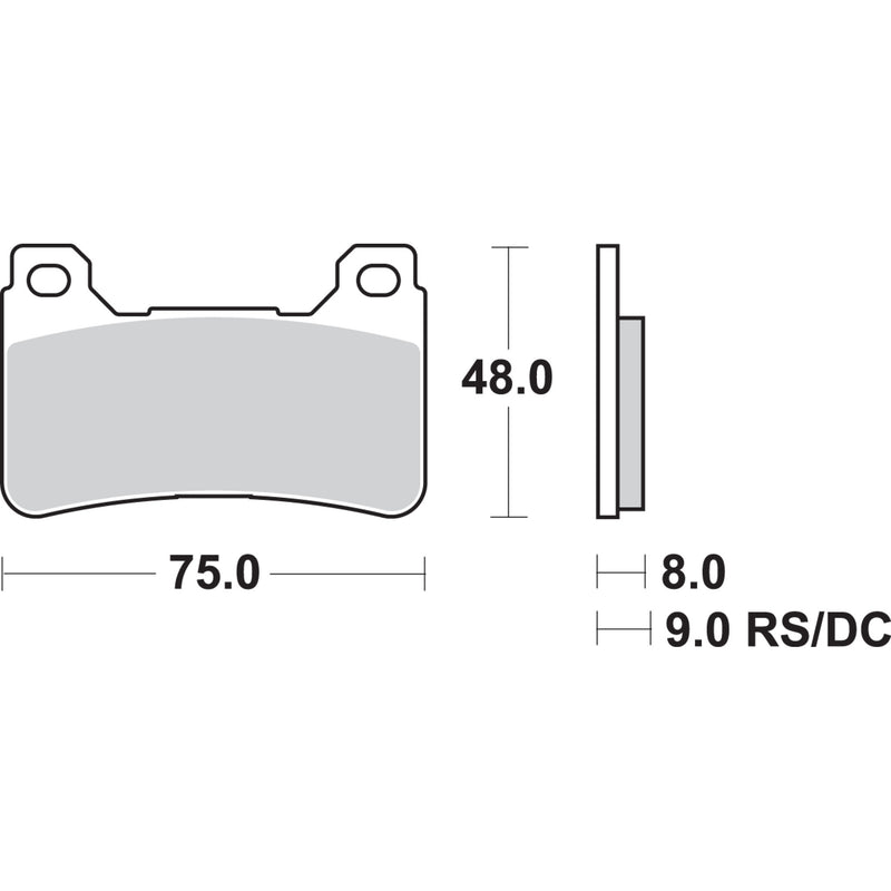SBS 1721-1564 809DC DC Racing Dual Carbon Brake Pads Dual Carbon Brake Pads - CBR