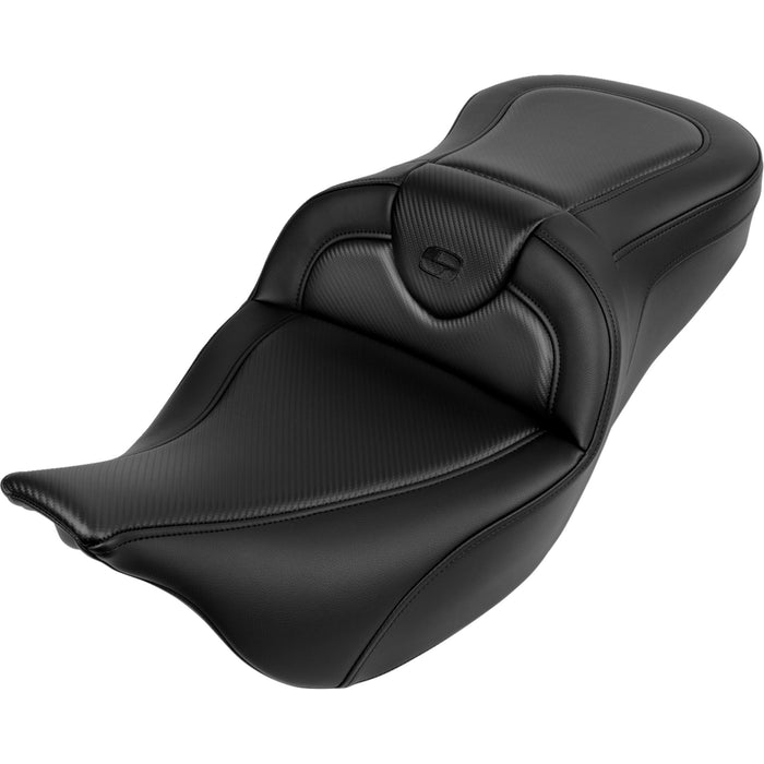 SADDLEMEN 0801-1616 A808-07B-185BLK Roadsofa™ Standard Reach Seat- without Backrest - Carbon Fiber - Black Stitch - 'FL 08-19