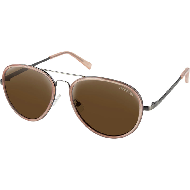 BOBSTER 2610-1390 BGSE102HD Goose Sunglasses gloss clear blush gunmetal - brown hd silver mirror