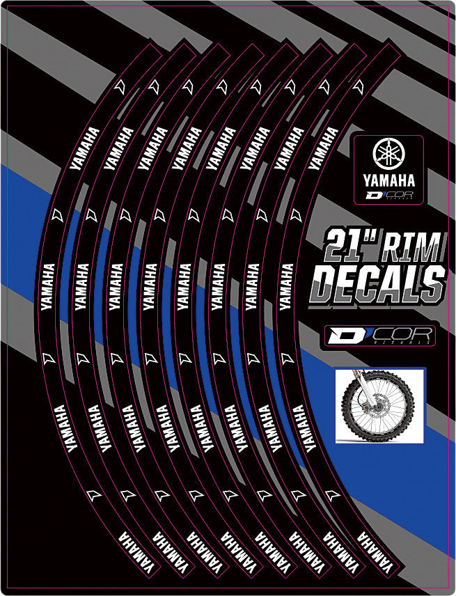 D-Cor RIM Decals 21" Yamaha Logo Front - 40-80-208 Yamaha Dirt Bikes 1990-2017