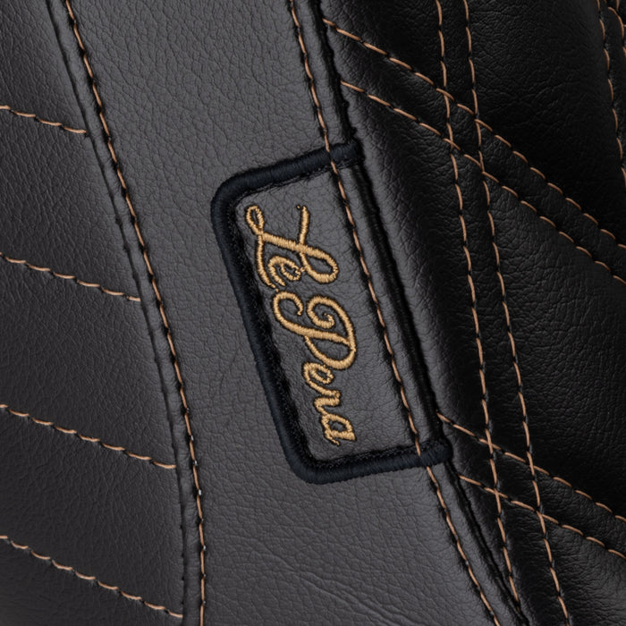 LE PERA 0802-1549 LYRU-580DD-CHET Tailwhip Up Front Seat - Double Diamond w/ Chestnut Thread - Black - FLSB/FXLR '18-'24