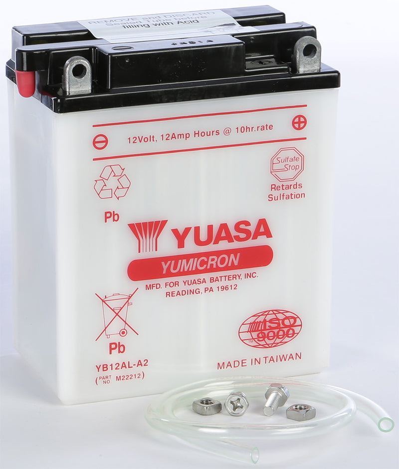 Yuasa Battery YB12AL-A2 Conventional - YUAM22212 Kawasaki Ninja / 500 Vulcan Ltd / EN500C Vulcan 500 1996-2009