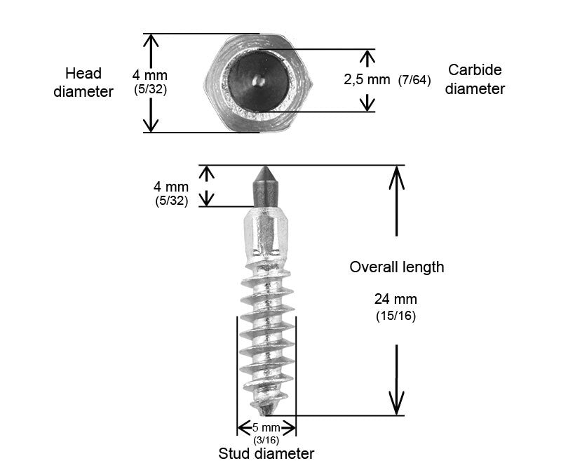 Igrip ST-241000R ST-241000R 24MM STANDARD SCREW STUDS QTY 1000