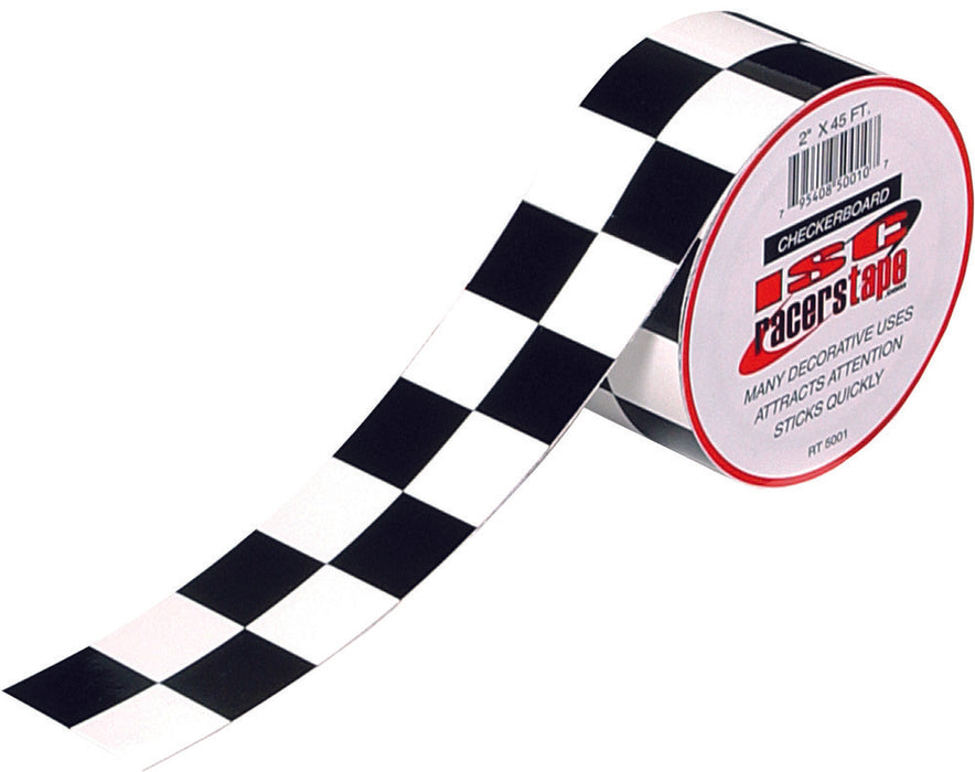 Isc 10-2315 RT5001 BLACK & WHITE STRAIGHT CHECKER BOARD TAPE 2"X45'