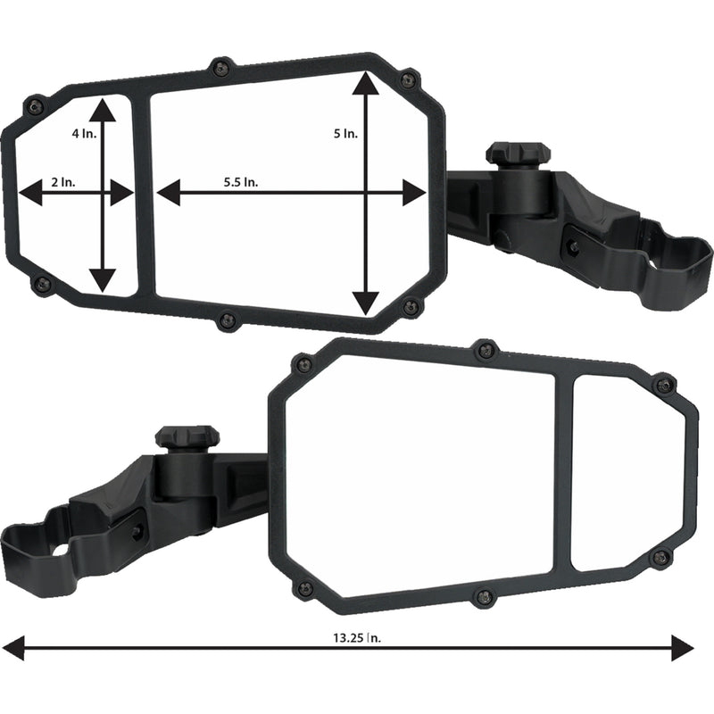 MOOSE OFFROAD 0640-1689 MEMIRKIT-ES2CCS Elite Pro Mirror Mirror - Elite Pro - Side View - Octagon - Black