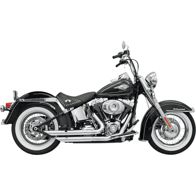 Bassani Xhaust Firepower Series 2-Into-2 Exhaust System - 12113B For Harley Softail 1986-2017