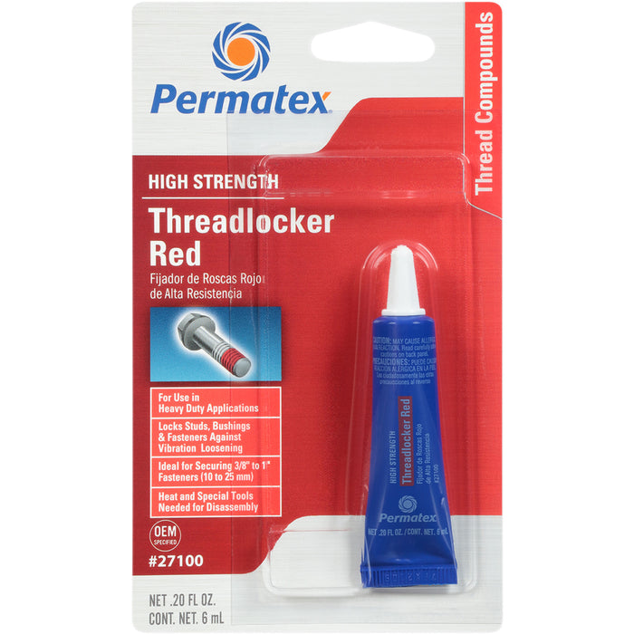 PERMATEX 27100 27100 Threadlocker Red 271 Threadlocker - Red - 0.2 U.S. fl oz.