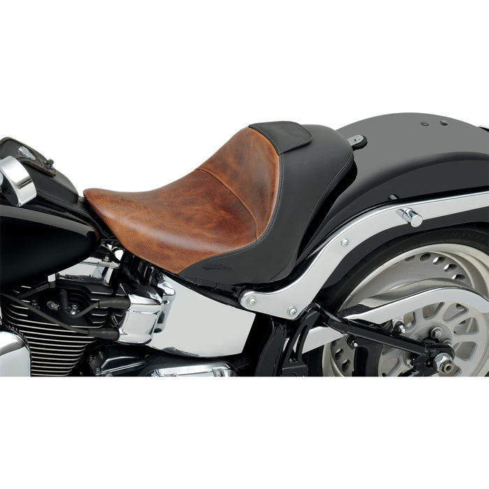 SADDLEMEN 0802-0748 806-12-0041B Renegade™ Lariat Leather Solo Seat - Softail '06-'17