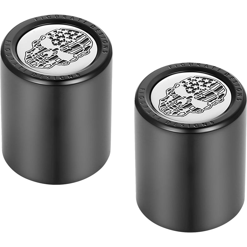 FIGURATI DESIGNS 3550-0332 FD27-DC-2530-BK Docking Covers american flag skull - short - contrast cut - black