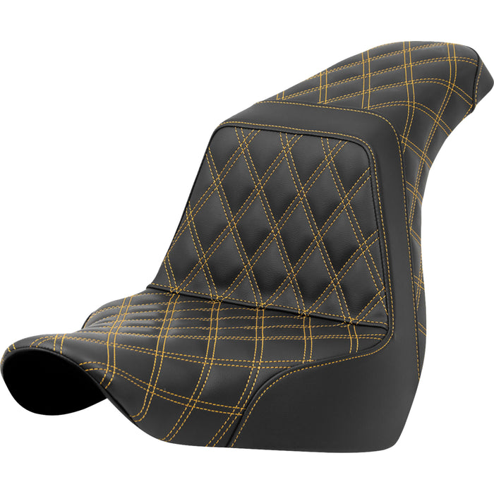 SADDLEMEN 0802-1587 A818-29-175GOL Lattice Stitch Step-Up Seat - Full Lattice Stitch - Gold Stitch - FXLR/FLSB '18-'21