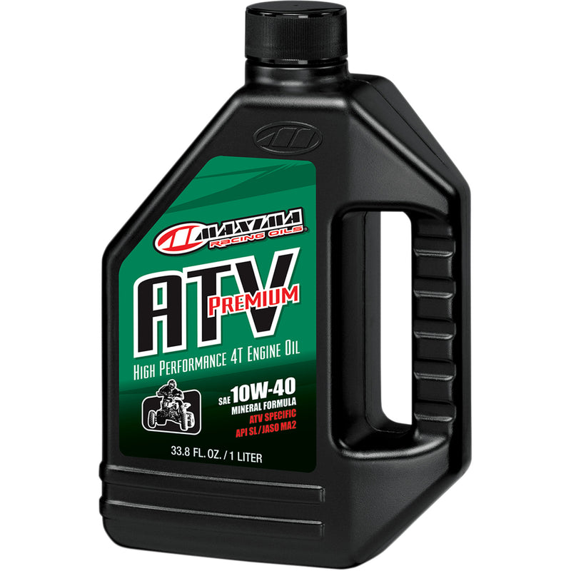 MAXIMA RACING OIL 3601-0036 33901 ATV Premium Mineral 4T Engine Oil ATV 4T Oil - 10W-40 - 1L