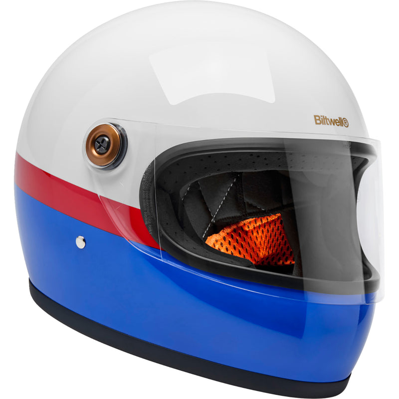 BILTWELL Gringo S Apex Helmet - White/Red/Blue