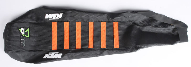 D'cor Visuals D-Cor Seat Cover Black Orange With Ribs - 30-30-216 KTM Dirt Bikes 2016-2018