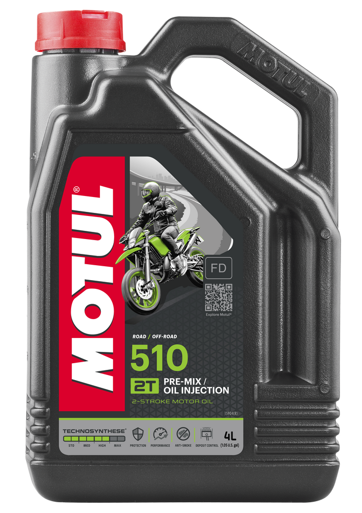 Motul 510 Premix Synthetic Blend OIL 2T 4-1L - 104030 For Ski-Doo Snowmobiles 2002-2019 | Husqvarna Dirt Bikes 2003-2018