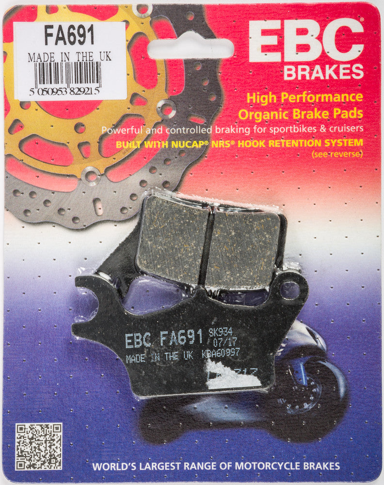 Ebc Brake Pads Organic - FA691 Kawasaki 125 Pro 2017