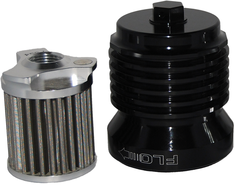 PC Racing FLO Reusable Steel OIL Filter HD Black - PCS4B For Harley Motorcycles 1982-2019 | BMW Motorcycles 1983-2019