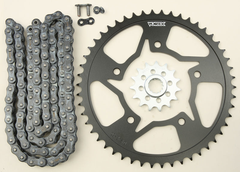 Vortex 3-CK6321 CK6321 SPROCKET/CHAIN KIT STL/STL 15/50T SIL SX3 520-116L BLK