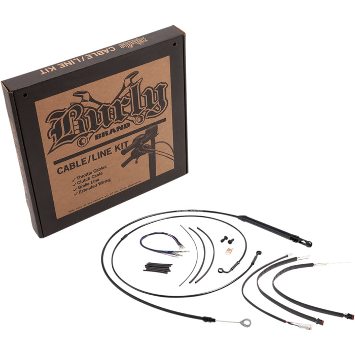 BURLY BRAND 0662-0711 B30-1241 Handlebar Cable and Brake Line Kit for Burly Ape Handlebars - 16" Gorilla Handlebars - Black
