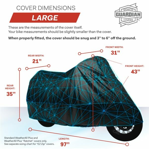 Dowco Cover Weatherall Plus LG - 50003-02 For Harley Motorcycles 1982-2018 | BMW Motorcycles 1976-2013 | Honda Motorcycles 1982-2008