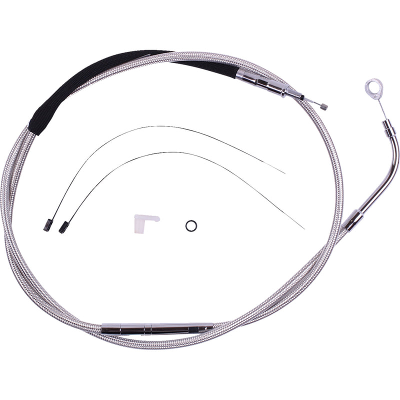 Magnum Shielding High-Efficiency Polished Stainless Clutch Cable 69-3/4" - 52364HE For Harley Touring 2021-2024