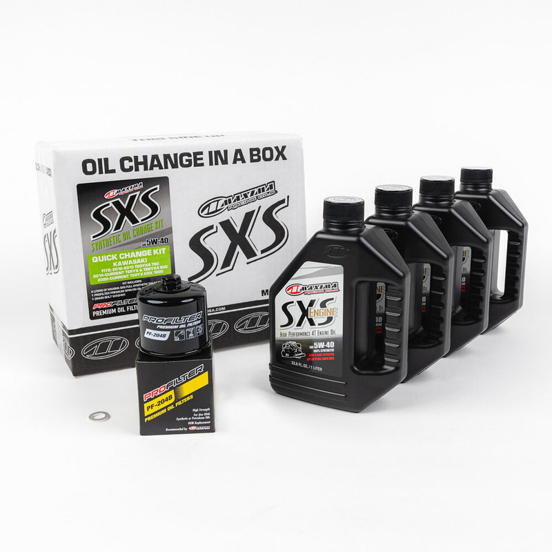 Maxima Racing Oil 78-90145 90-469013-KRX SXS QUICK CHANGE KIT 5W40 WITH OIL FILTER KAW KRX