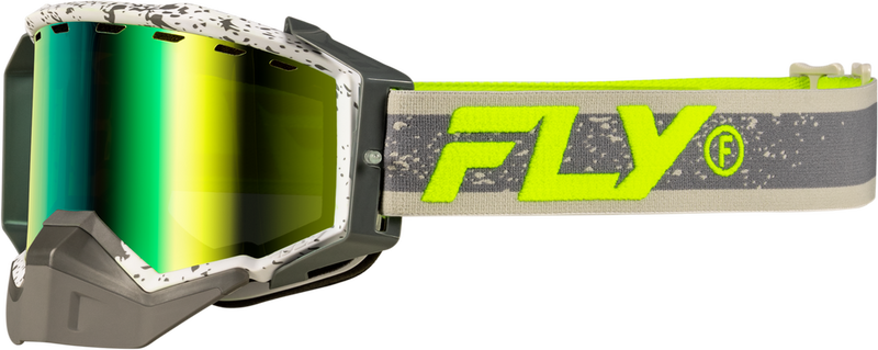 Fly Racing 37-50281 37-50281 ZONE SNOW GOGGLE GRY/HI-VIS W/GREEN MIRROR/YELLOW LENS
