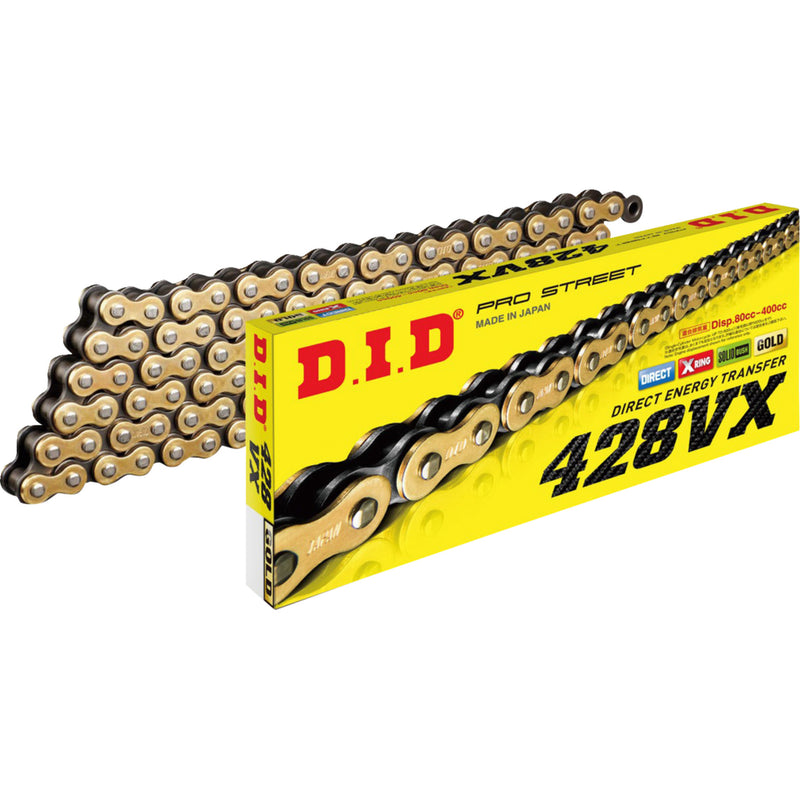 DID 1223-2117 428VXG120FB 428 VX Series X-Ring Chain 428 VX - Drive Chain - 120 Links - Gold and Black