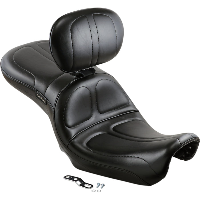 LE PERA 0803-0486 LK-970BR Maverick Seat - with Backrest - Stitched - Black - FLD/FXD '06-'17