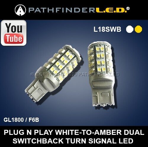 Pathfinder 226-0228 L18SWB LED TURN SIGNAL BULBS SWITCHBACK WHITE/AMBER PR