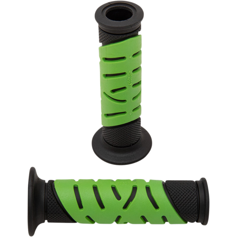PRO GRIP PG-719GNX 719BKGNOE 719 Dual Density Sportbike Grips Grips - Gel - 719 - Open Ends - Black/Green