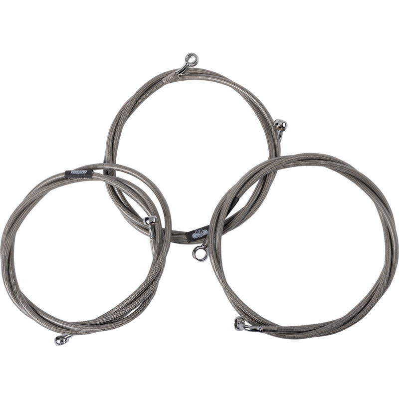 LA Choppers Brake Line Kit Chrome - LA-8059B16 For Harley Touring 2023-2026