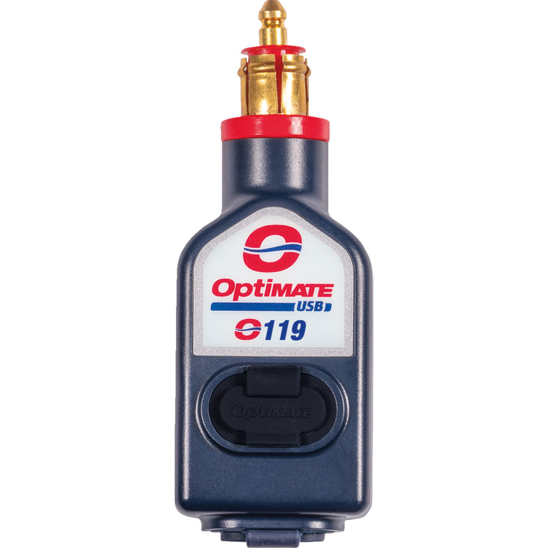 TECMATE 3807-0687 O-119 OptiMate USB O-119 Charger Dual USB Charger - Optimate - 180° BIKE Plug/12V - In-Line