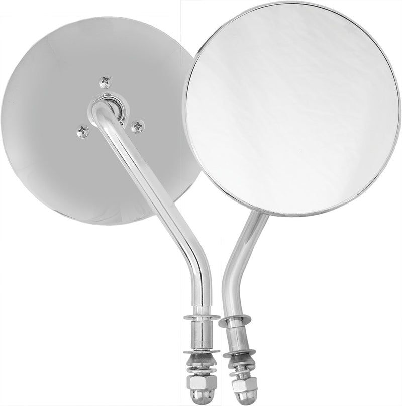 Harddrive 153082 4" Round Mirror Chrome Left Side For Harley Motorcycles 1970-2018