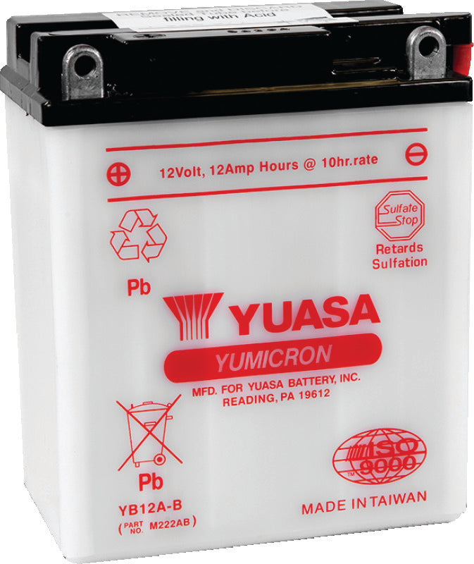 Yuasa Battery YUAM222AB Yuasa YB12A-B Yumicron 12-Volt Battery - Photo - Primary