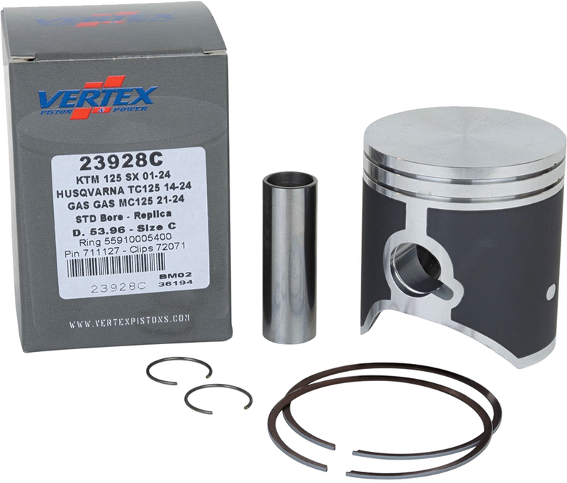 Vertex Cast Replica Piston Kit - 23928C For KTM SX 125 / XC 125 2001-2024 | Husqvarna TE 125 2014-2016