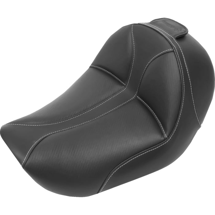 SADDLEMEN 0803-0431 806-04-0042 Dominator Solo Seat - w/o Backrest - Black w/ Gray Stitching - FL/FX '06-'17