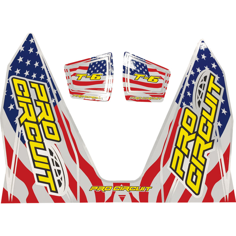 PRO CIRCUIT 1860-2273 DC22T6-SS T-6 Exhaust Decals T-6 Decal - Stars and Stripes