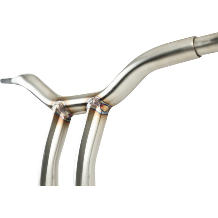 LA CHOPPERS 0601-5401 LA-7338-10SS Kage Fighter Welded Bent-Riser Handlebar - One Piece - Bent - 10" - Stainless Steel