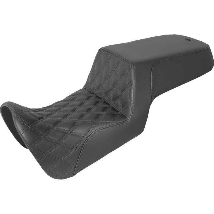 SADDLEMEN 0810-2373 821-34-172 Step Up Seat - Front Lattice Stitch/Rear Smooth - Black