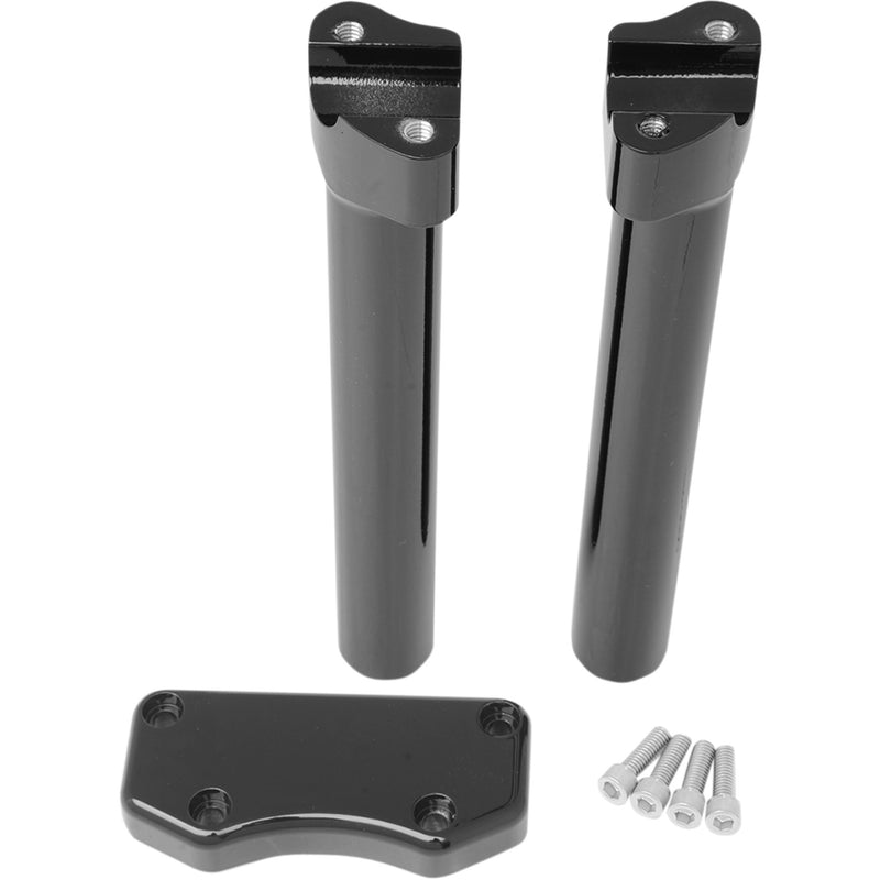 DRAG SPECIALTIES 0602-0597 Handlebar Riser & Top Clamp Kit 10" - buffalo - black