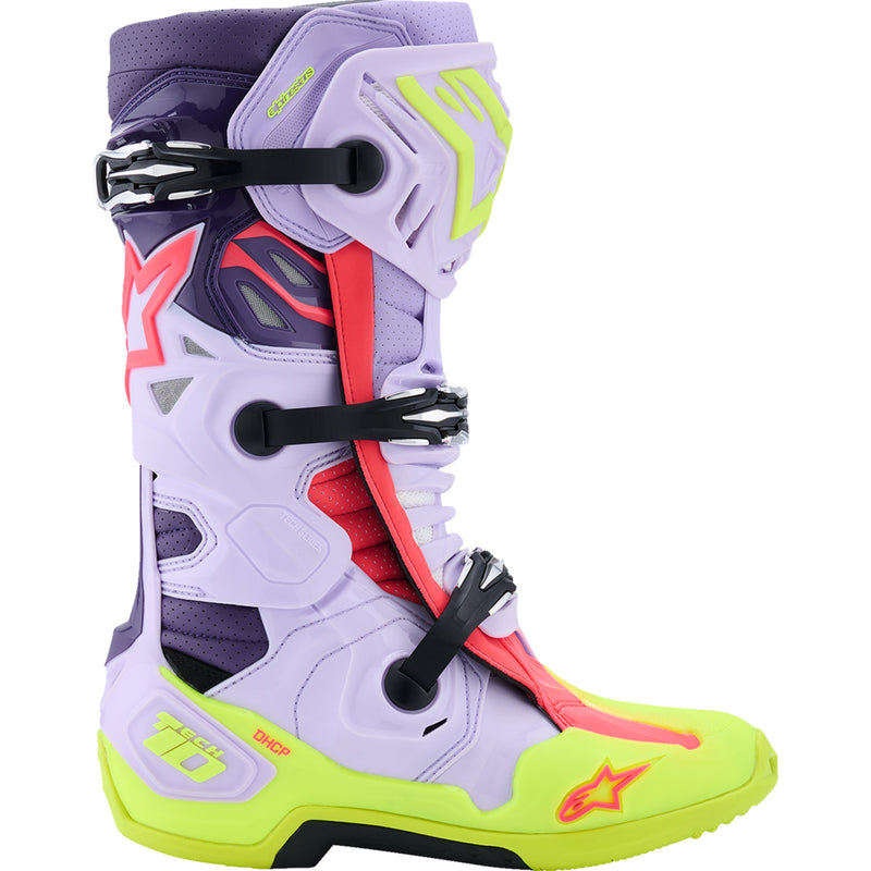 ALPINESTARS Tech 10 Supervented Boots Purple/Fluorescent - Yellow/Diva Pink US / EU