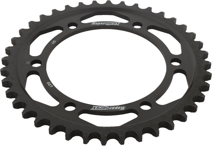 Supersprox Rear Sprocket Steel 40T-530 Black - RFE-499-40-BLK For Suzuki 750 / 1000S / 1000R / 1300R Hayabusa 1996-2007 | Husqvarna TC 65 2018-2021