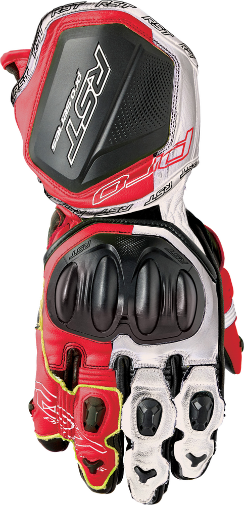 Rst 556-3715510 103715RED-10 PRO SERIES GP D3O GLOVES WHITE/RED LEATHER LG