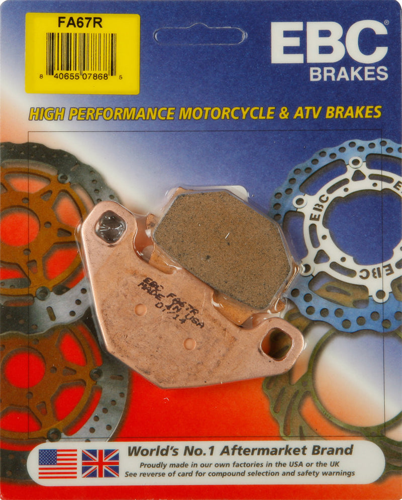 Ebc Brake Pads Sintered R Series - FA67R For Husaberg Dirt Bikes 1992-1994 | Yamaha Raptor 90 4x2 / Grizzly 300 4x2 2010-2013 | Suzuki 125E 1991-1996