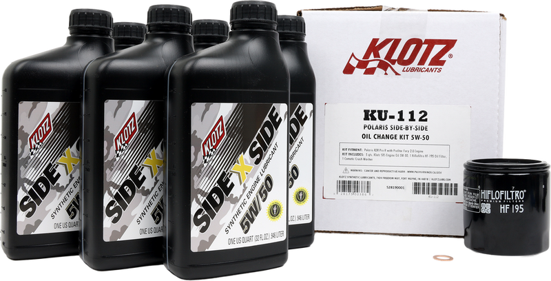 Klotz Oil 842-0177 KU-112 POLARIS SXS 6QT SYNTHETIC OIL CHANGE KIT